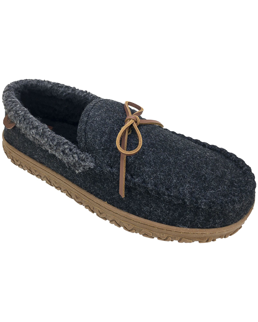 (image for) Ingenious Rolled Collar Wool Moccasin Slippers